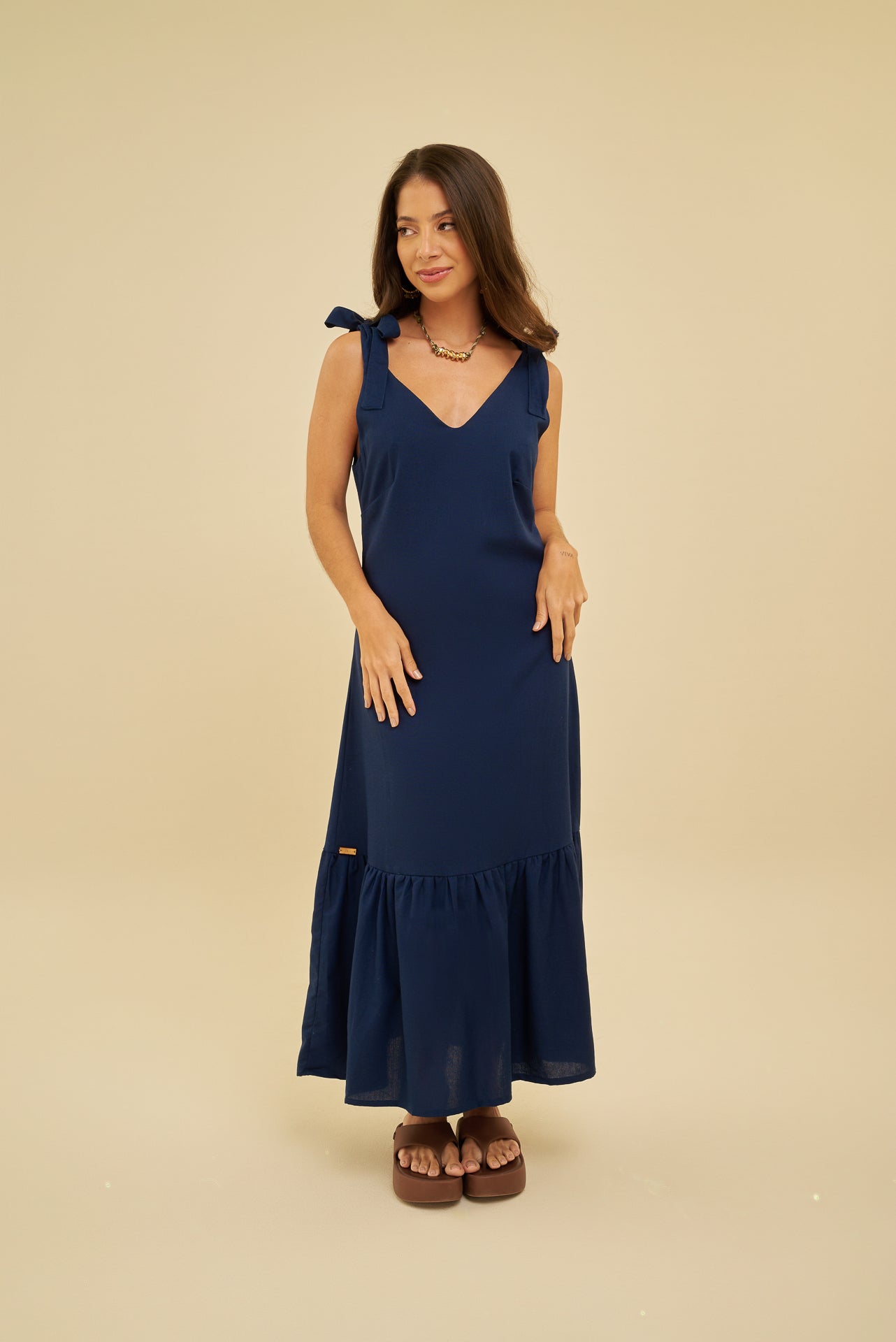 Camila Vestido Longo Laço - SHINE