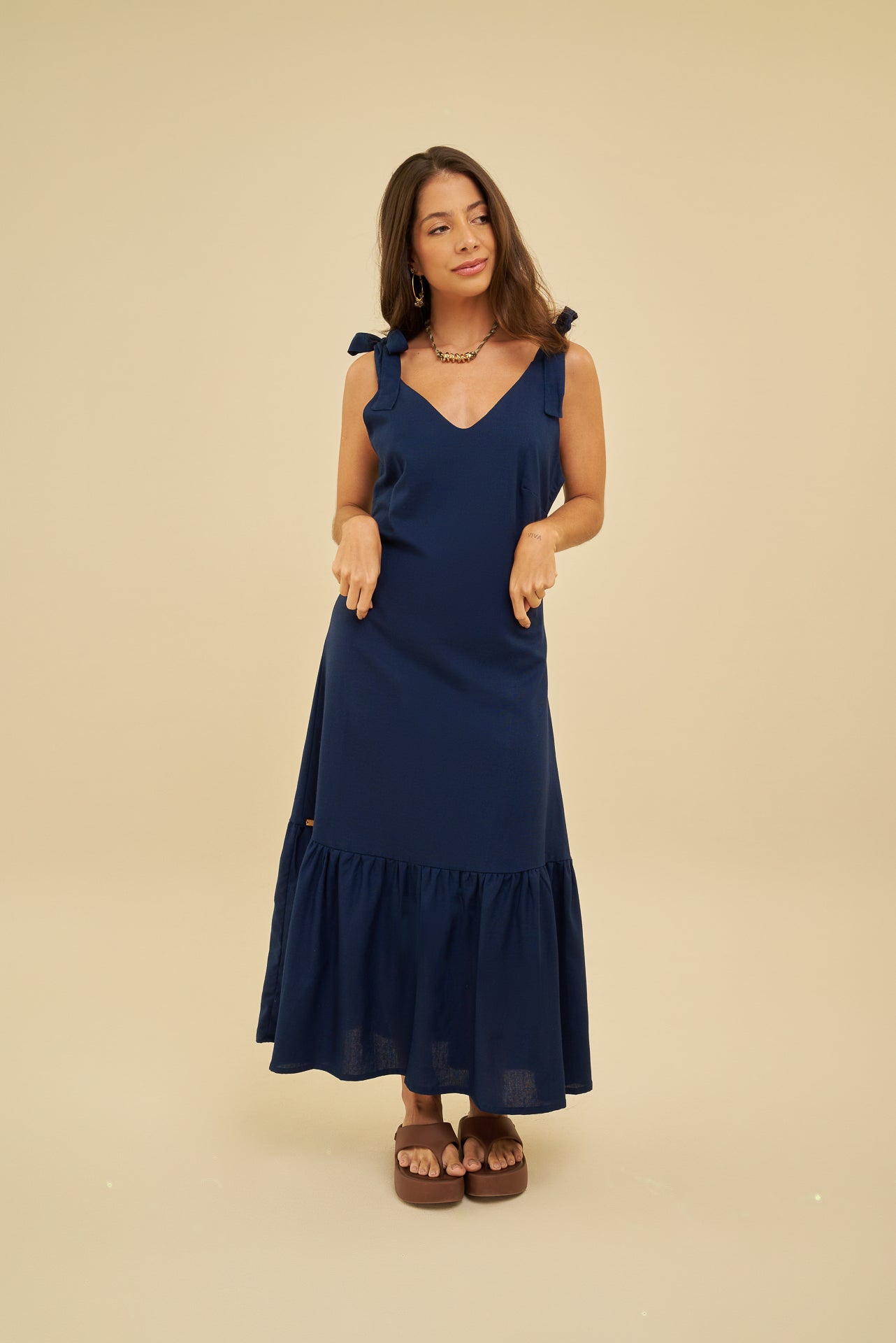 Camila Vestido Longo Laço - SHINE